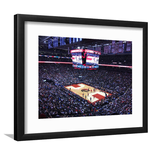 Scotiabank Arena in Toronto, Stadium Canvas, Sport Art, Gift for him, White Border Framed Art Print Wall Decor
