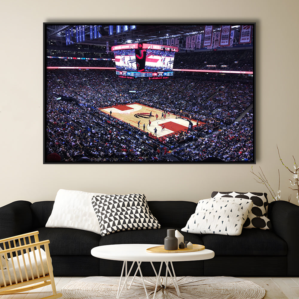 Scotiabank Arena in Toronto, Stadium Canvas, Sport Art, Framed Canvas Print Wall Art, Floating Frame