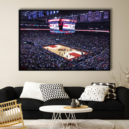 Scotiabank Arena in Toronto, Stadium Canvas, Sport Art, Framed Canvas Print Wall Art, Floating Frame