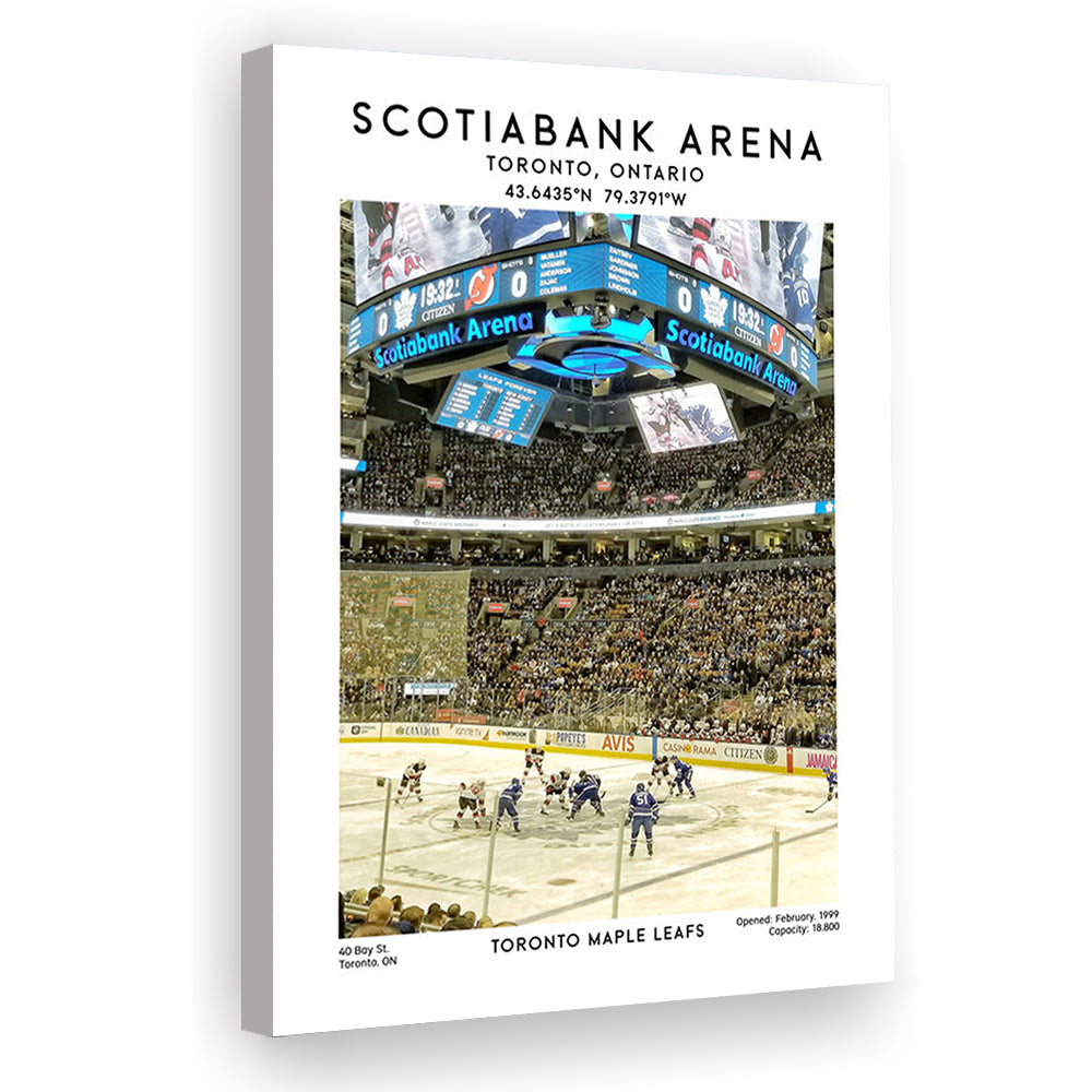 Scotiabank Arena, Toronto Maple Leafs Hockey Stadium Print, Wall Art, Canvas Prints Wall Art, Man Cave Decor