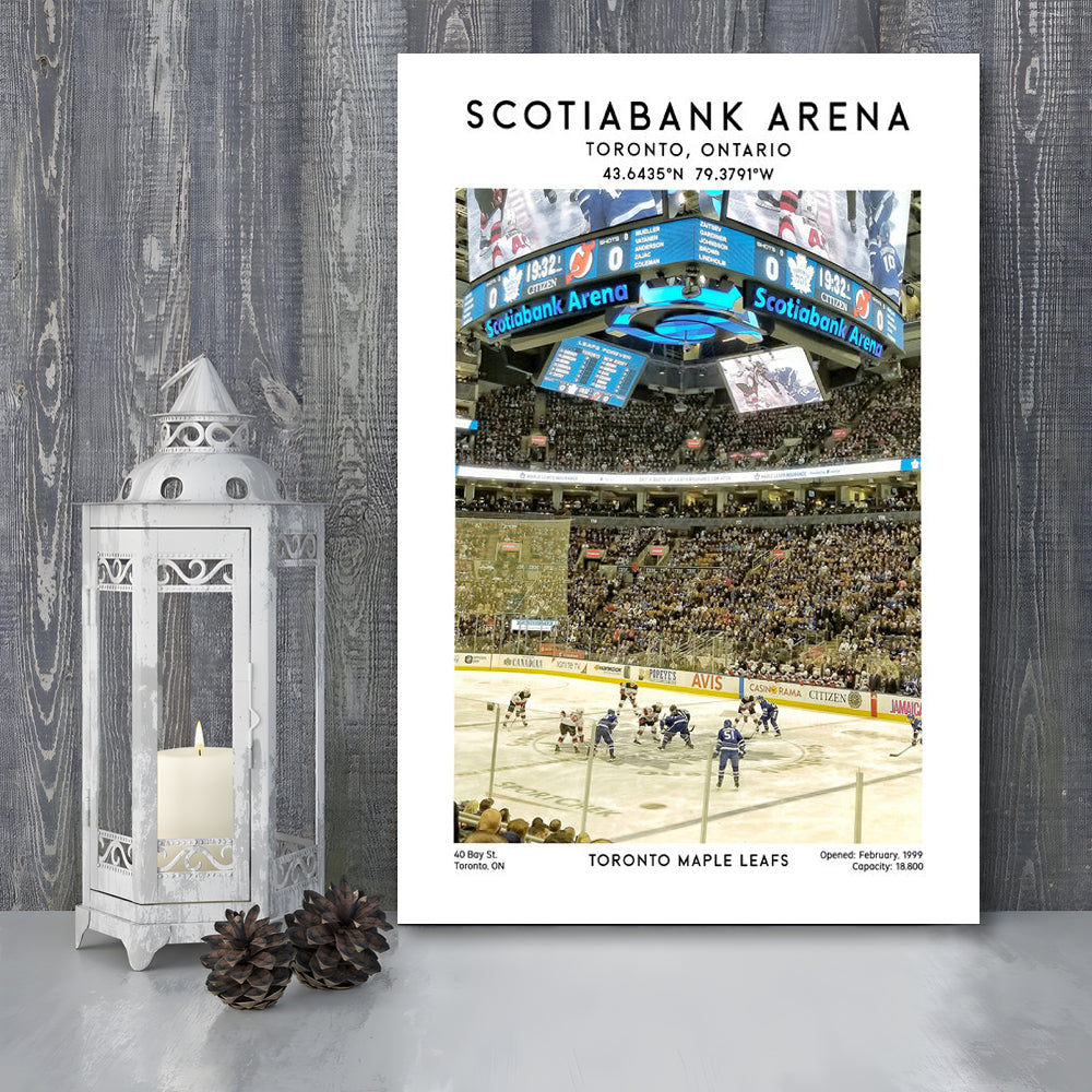 Scotiabank Arena, Toronto Maple Leafs Hockey Stadium Print, Wall Art, Canvas Prints Wall Art, Man Cave Decor