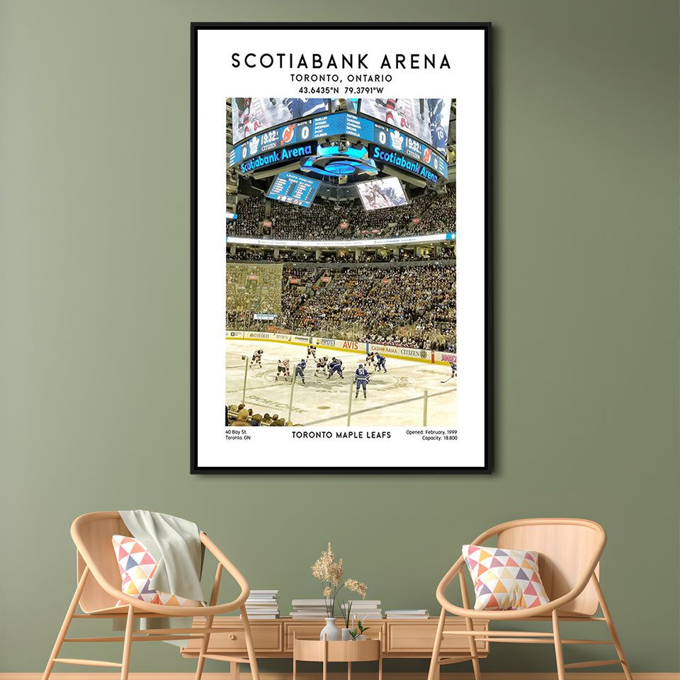 Scotiabank Arena, Toronto Maple Leafs Hockey Stadium Print, Wall Art, Framed Canvas Prints Wall Art