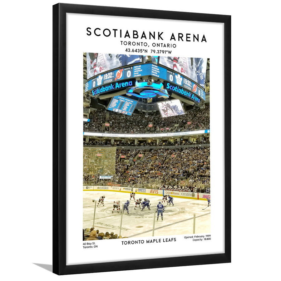 Scotiabank Arena, Toronto Maple Leafs Hockey Stadium Print, Wall Art, Framed Art Prints Wall Decor