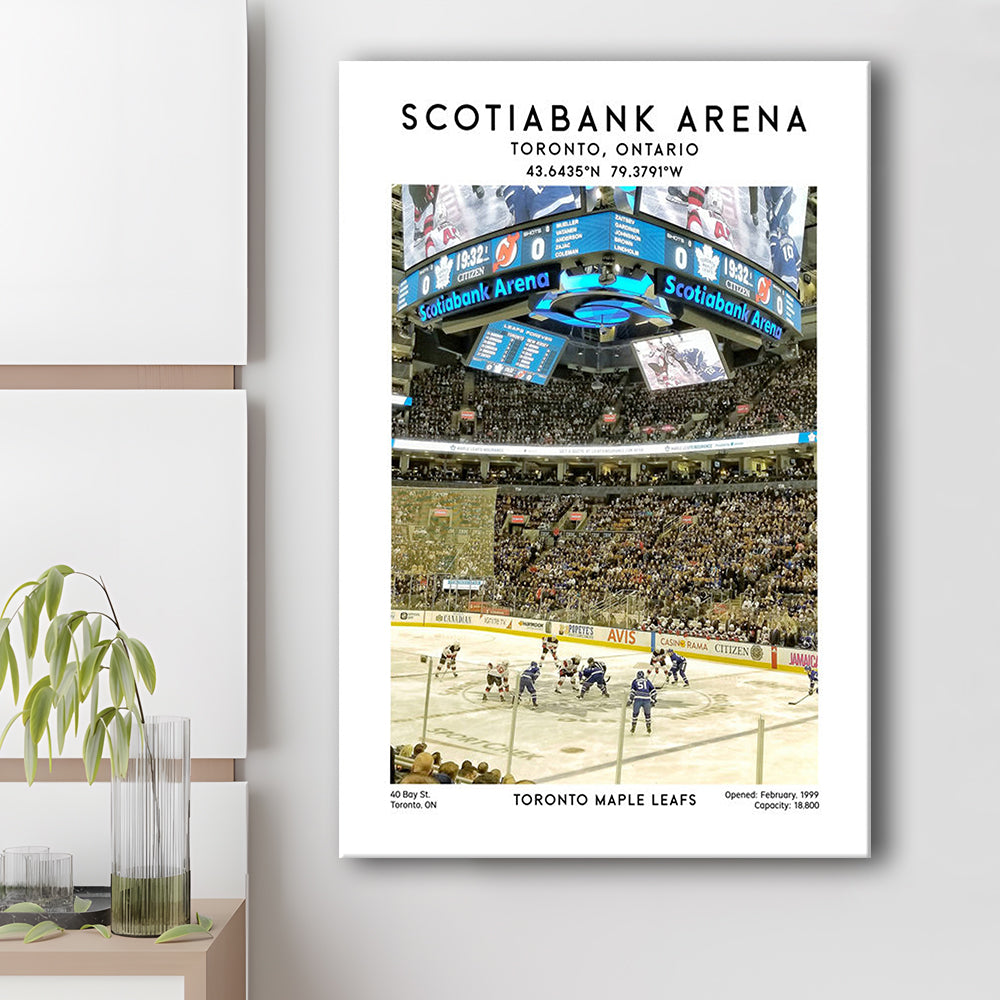 Scotiabank Arena, Toronto Maple Leafs Hockey Stadium Print, Wall Art, Canvas Prints Wall Art, Man Cave Decor