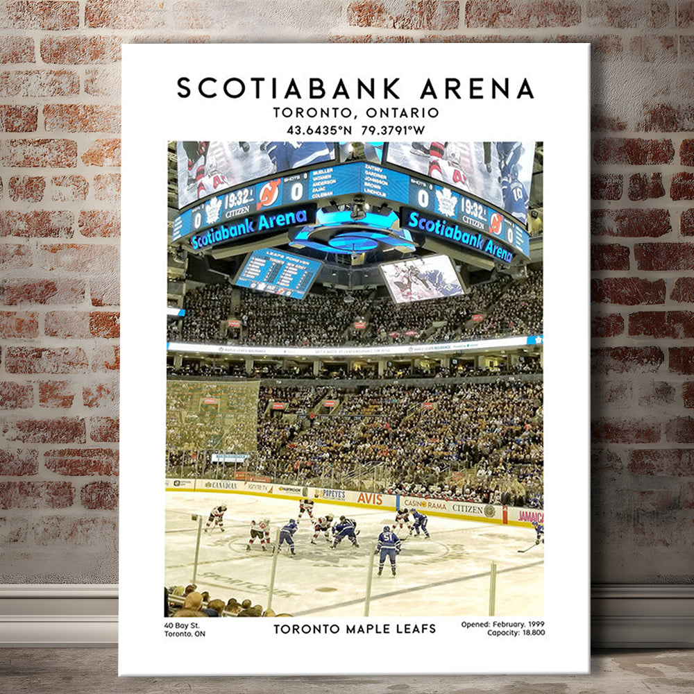 Scotiabank Arena, Toronto Maple Leafs Hockey Stadium Print, Wall Art, Canvas Prints Wall Art, Man Cave Decor