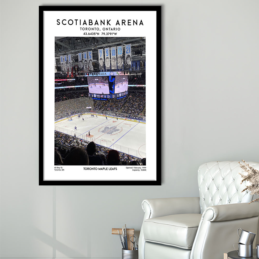 Scotiabank Arena, Toronto Maple Leafs Hockey Stadium Wall Art Print, Framed Art Prints Wall Decor