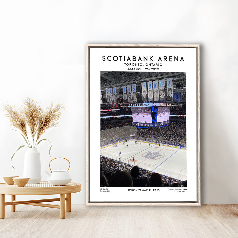 Scotiabank Arena, Toronto Maple Leafs Hockey Stadium Wall Art Print, Framed Canvas Prints Wall Art