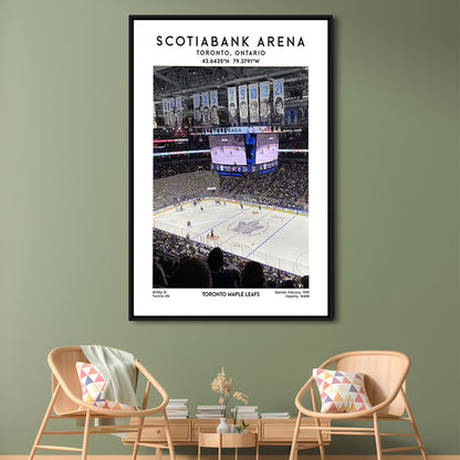 Scotiabank Arena, Toronto Maple Leafs Hockey Stadium Wall Art Print, Framed Canvas Prints Wall Art