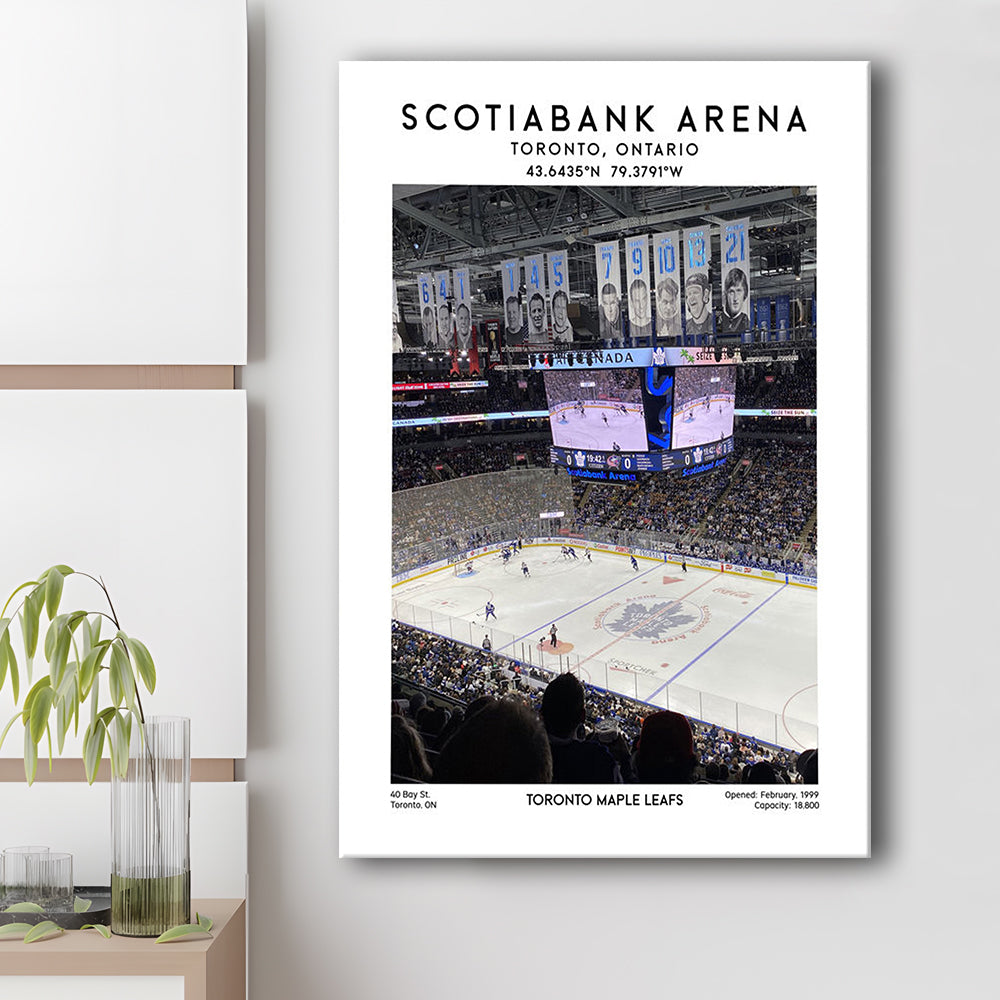 Scotiabank Arena, Toronto Maple Leafs Hockey Stadium Wall Art Print, Canvas Prints Wall Art, Man Cave Decor