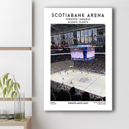 Scotiabank Arena, Toronto Maple Leafs Hockey Stadium Wall Art Print, Canvas Prints Wall Art, Man Cave Decor