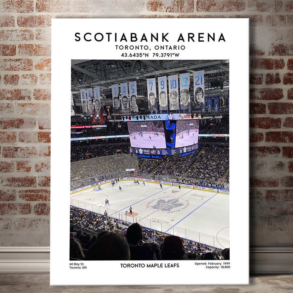 Scotiabank Arena, Toronto Maple Leafs Hockey Stadium Wall Art Print, Canvas Prints Wall Art, Man Cave Decor