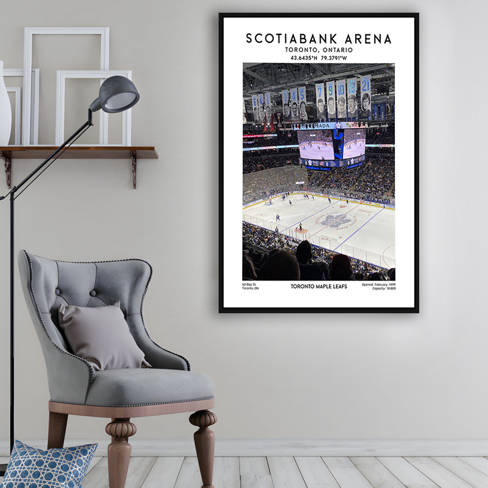 Scotiabank Arena, Toronto Maple Leafs Hockey Stadium Wall Art Print, Framed Canvas Prints Wall Art