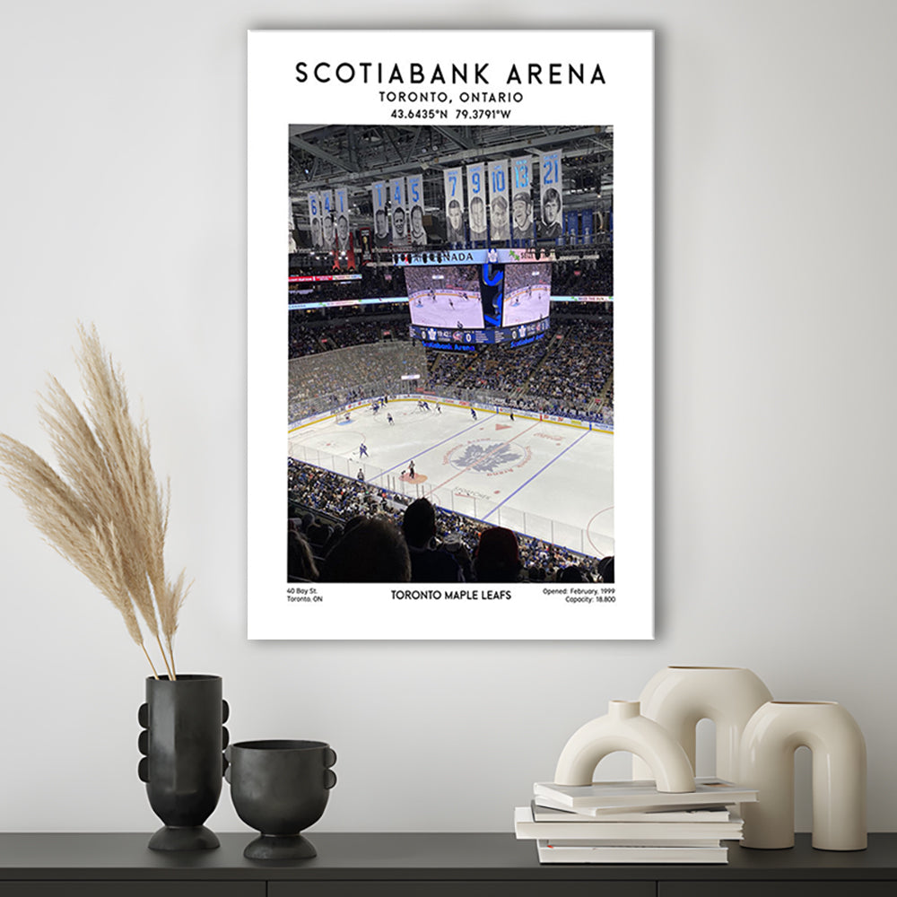 Scotiabank Arena, Toronto Maple Leafs Hockey Stadium Wall Art Print, Canvas Prints Wall Art, Man Cave Decor