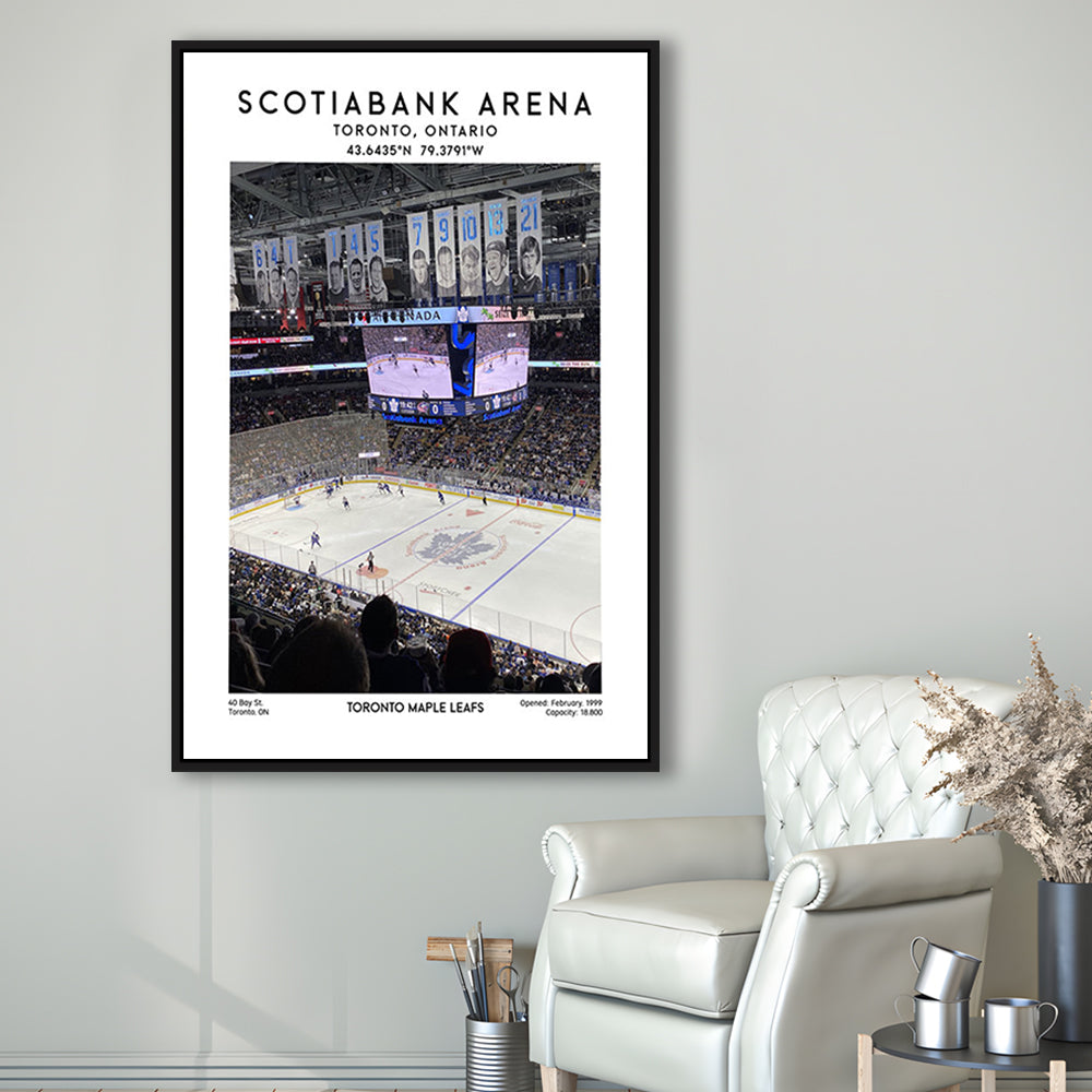 Scotiabank Arena, Toronto Maple Leafs Hockey Stadium Wall Art Print, Framed Canvas Prints Wall Art