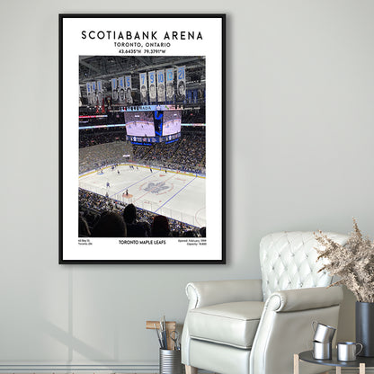 Scotiabank Arena, Toronto Maple Leafs Hockey Stadium Wall Art Print, Framed Canvas Prints Wall Art
