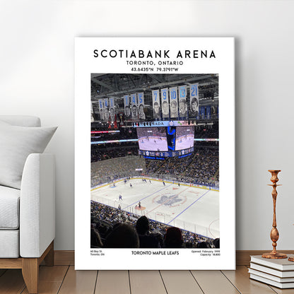 Scotiabank Arena, Toronto Maple Leafs Hockey Stadium Wall Art Print, Canvas Prints Wall Art, Man Cave Decor