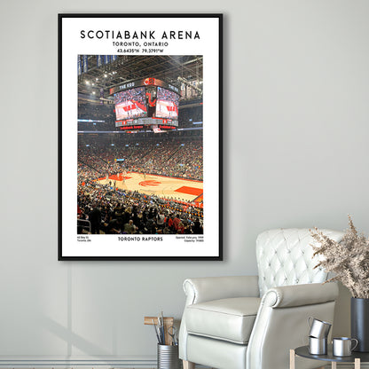 Scotiabank Arena, Toronto Raptors Basketball Stadium Wall Art Print, Framed Canvas Prints Wall Art