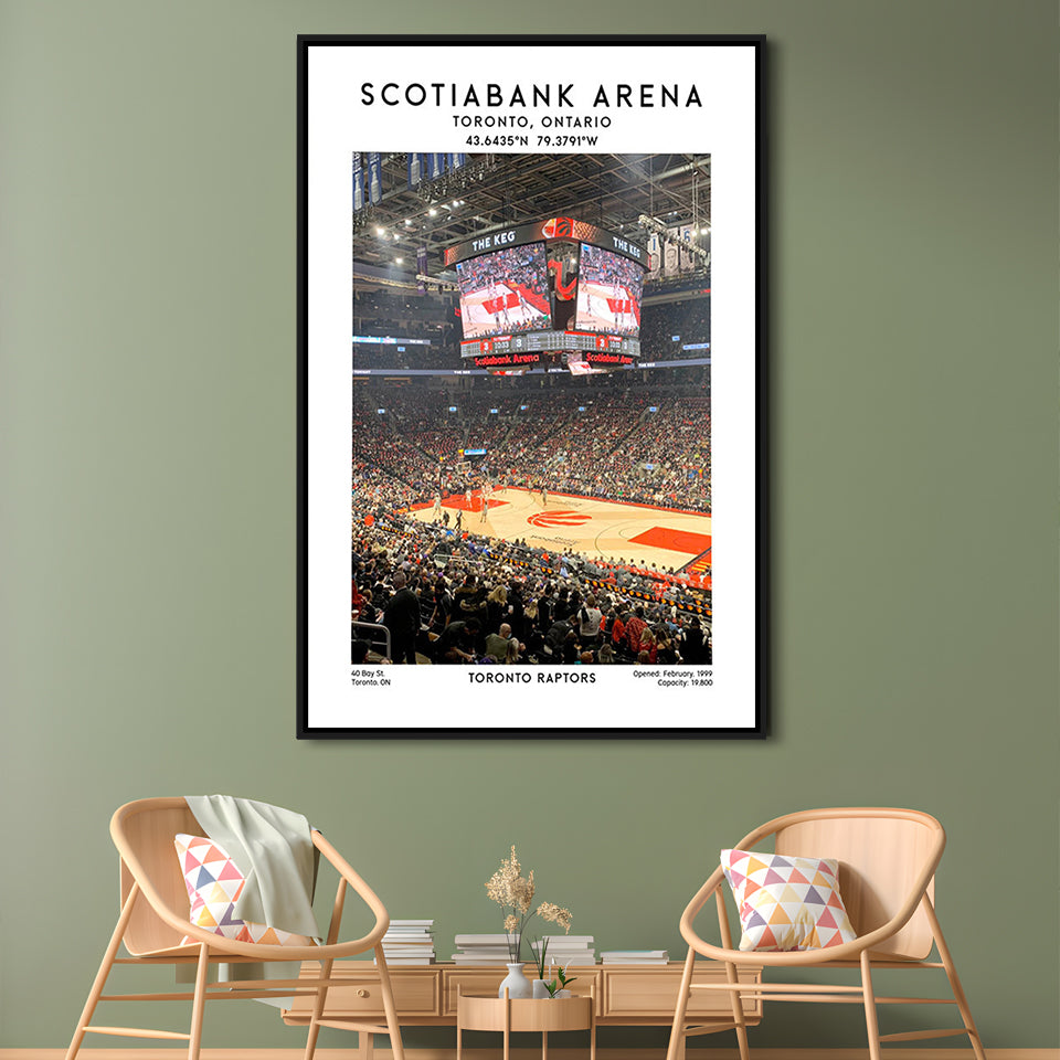Scotiabank Arena, Toronto Raptors Basketball Stadium Wall Art Print, Framed Canvas Prints Wall Art