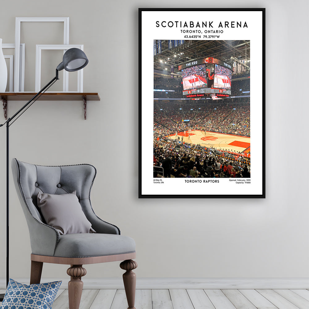 Scotiabank Arena, Toronto Raptors Basketball Stadium Wall Art Print, Framed Canvas Prints Wall Art