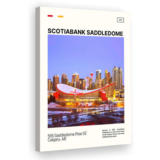 Scotiabank Saddledome Print, Calgary Flames Stadium Canvas Art, Fan Gifts, Sport Art, Canvas Print Wall Art