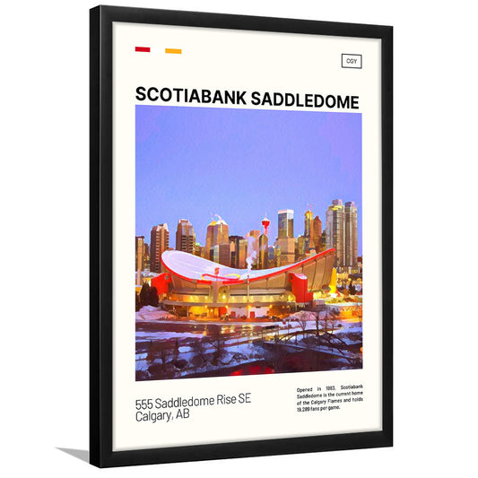 Scotiabank Saddledome Print, Calgary Flames Stadium Art, Gifts for him, Sport Art, Framed Art Print Wall Decor