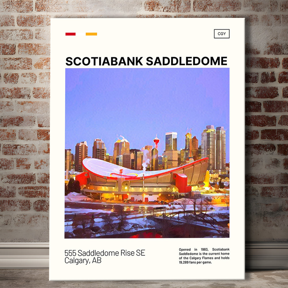 Scotiabank Saddledome Print, Calgary Flames Stadium Canvas Art, Fan Gifts, Sport Art, Canvas Print Wall Art