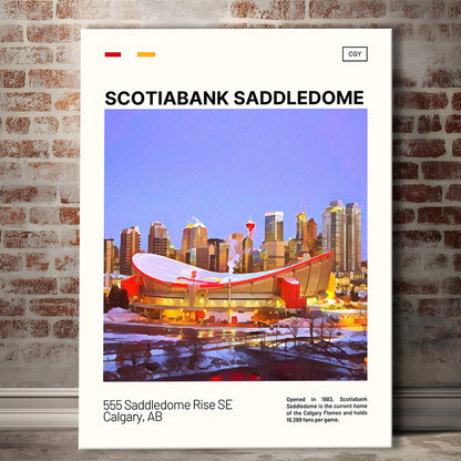 Scotiabank Saddledome Print, Calgary Flames Stadium Canvas Art, Fan Gifts, Sport Art, Canvas Print Wall Art