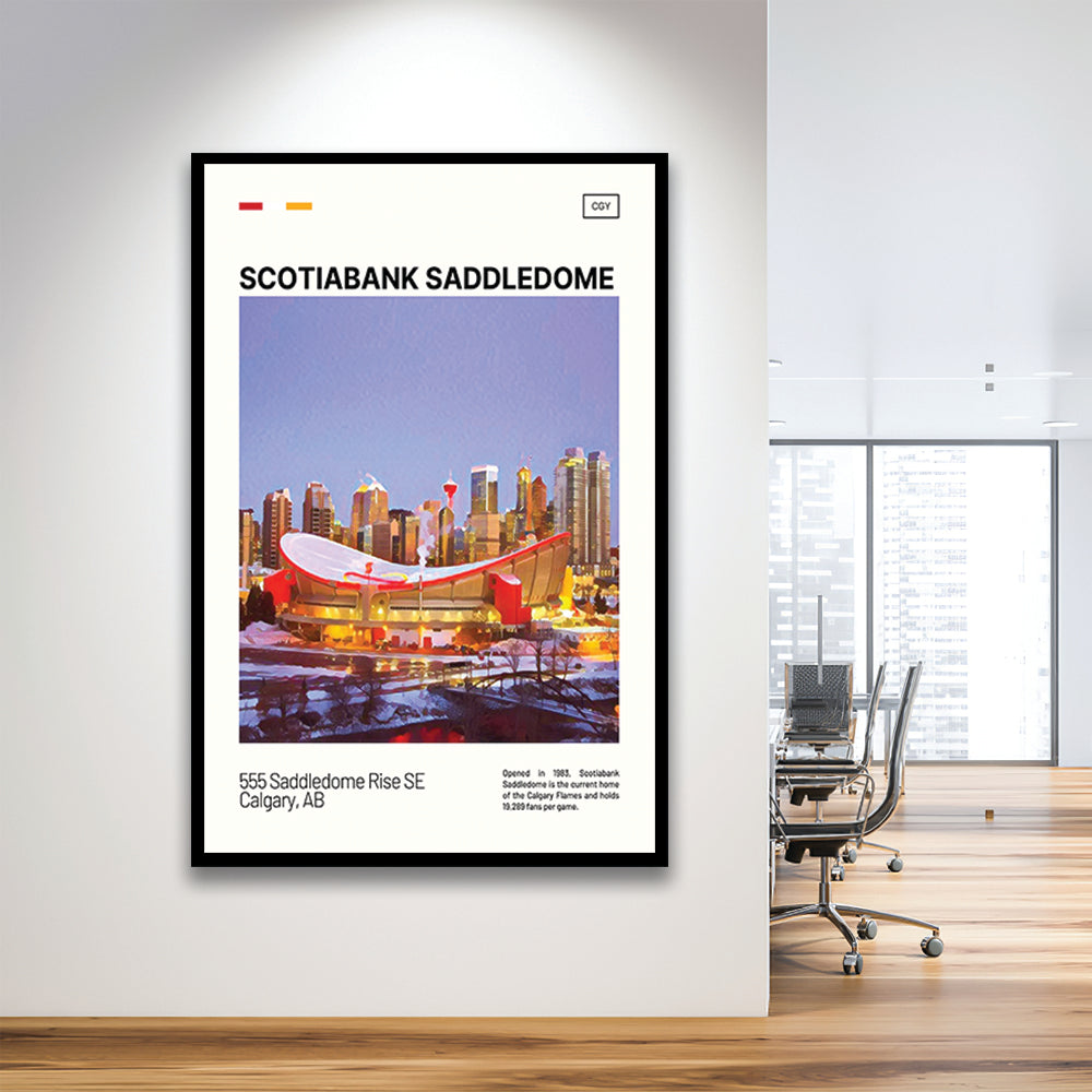 Scotiabank Saddledome Print, Calgary Flames Stadium Art, Gifts for him, Sport Art, Framed Art Print Wall Decor
