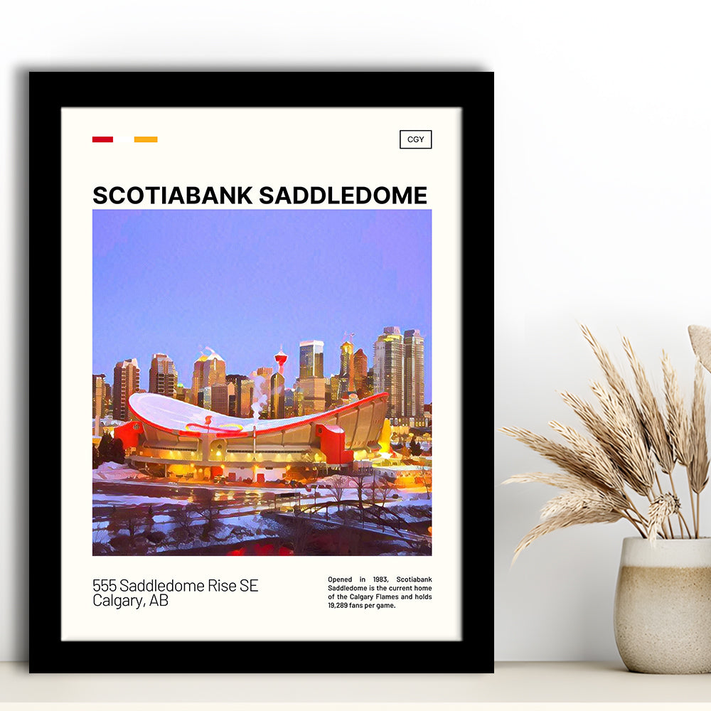 Scotiabank Saddledome Print, Calgary Flames Stadium Art, Gifts for him, Sport Art, Framed Art Print Wall Decor