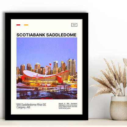 Scotiabank Saddledome Print, Calgary Flames Stadium Art, Gifts for him, Sport Art, Framed Art Print Wall Decor