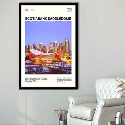 Scotiabank Saddledome Print, Calgary Flames Stadium Art, Gifts for him, Sport Art, Framed Art Print Wall Decor