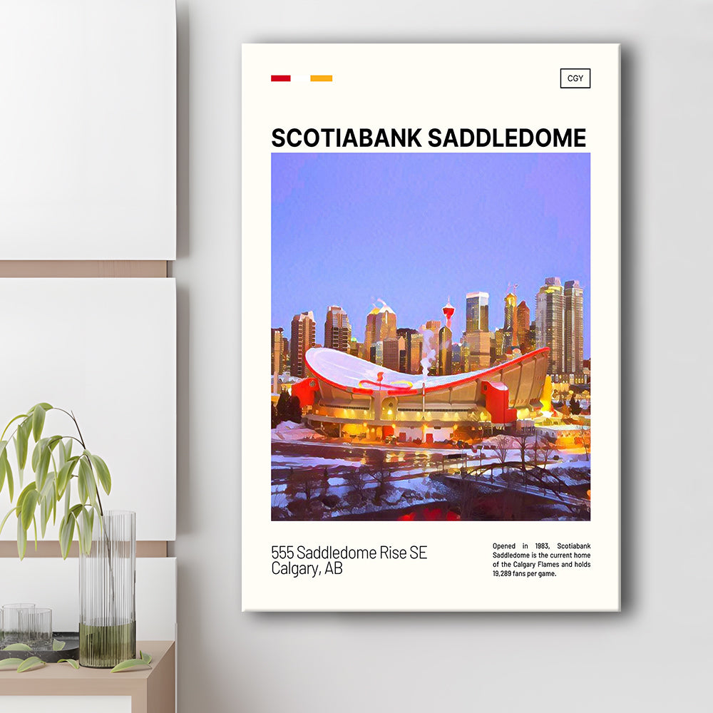 Scotiabank Saddledome Print, Calgary Flames Stadium Canvas Art, Fan Gifts, Sport Art, Canvas Print Wall Art