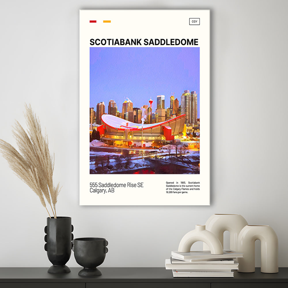 Scotiabank Saddledome Print, Calgary Flames Stadium Canvas Art, Fan Gifts, Sport Art, Canvas Print Wall Art