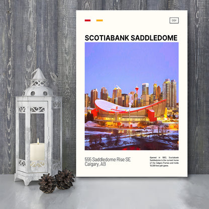 Scotiabank Saddledome Print, Calgary Flames Stadium Canvas Art, Fan Gifts, Sport Art, Canvas Print Wall Art