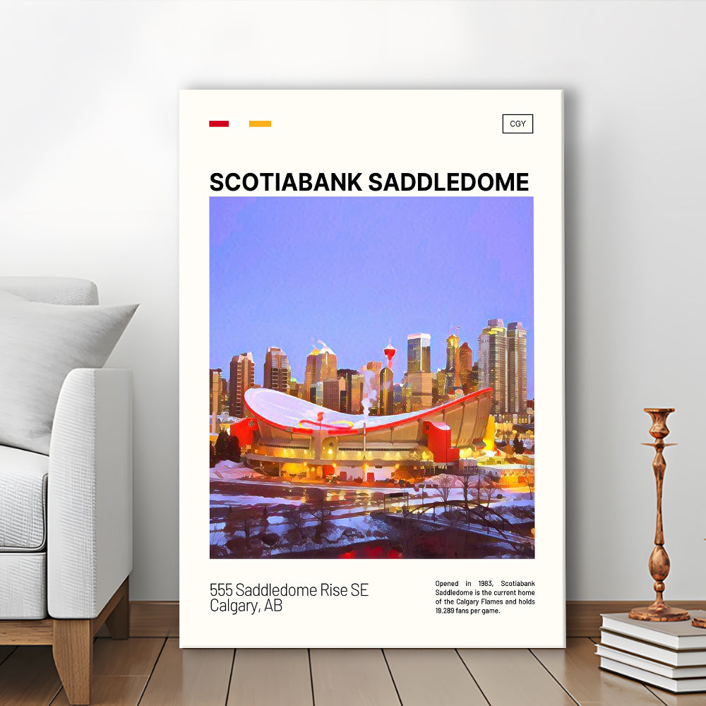 Scotiabank Saddledome Print, Calgary Flames Stadium Canvas Art, Fan Gifts, Sport Art, Canvas Print Wall Art