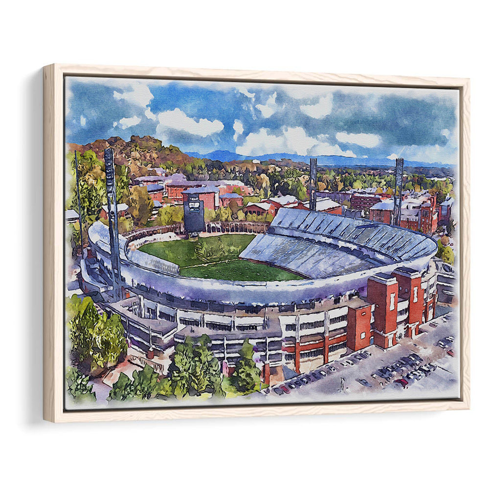 Scott Painting Stadium Watercolor, Albemarle County Virginia, Sport Gift Art, Framed Canvas Print Wall Art