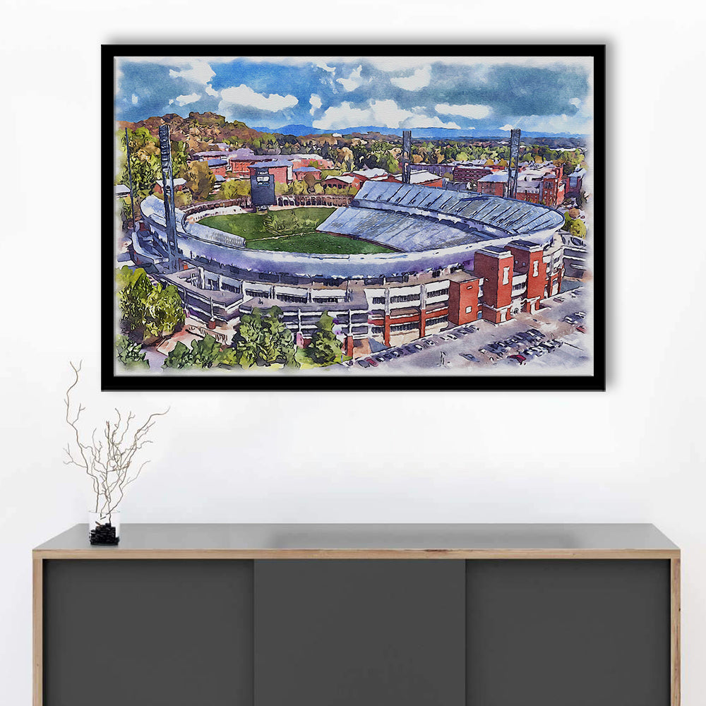 Scott Painting Stadium Watercolor, Albemarle County Virginia Watercolor, Sport Gift Art, Framed Art Print Wall Decor