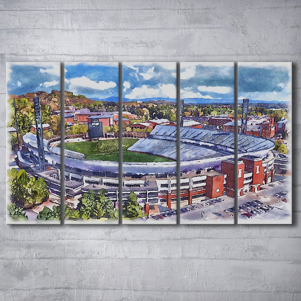 Scott Painting Stadium Watercolor, Albemarle County Virginia Watercolor, Sport Art, Extra Large Canvas Print