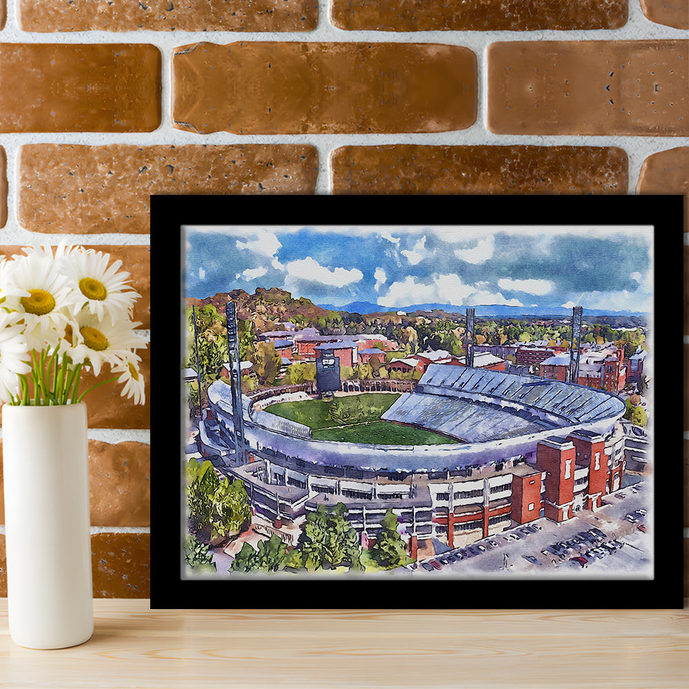 Scott Painting Stadium Watercolor, Albemarle County Virginia Watercolor, Sport Gift Art, Framed Art Print Wall Decor
