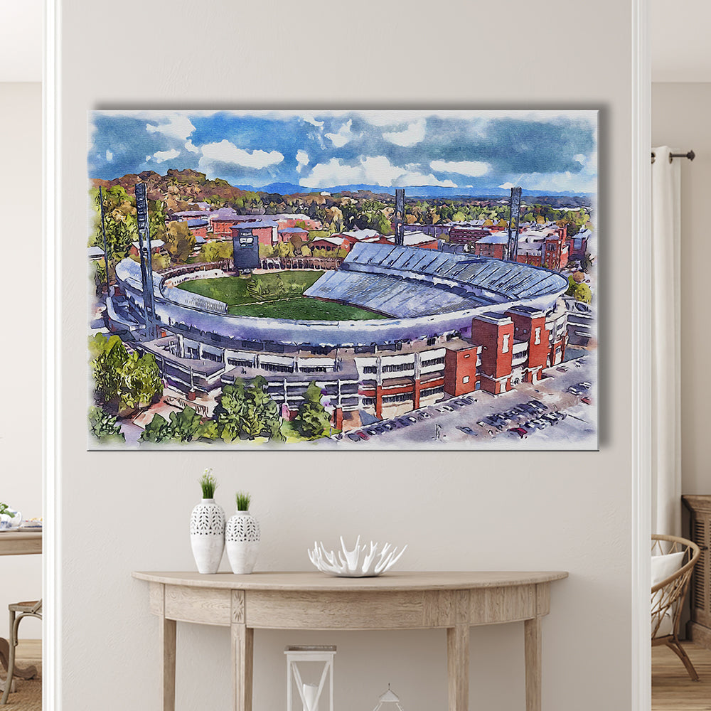 Scott Painting Stadium Watercolor, Albemarle County Virginia Watercolor, Sport Art, Gifts for him, Canvas Print Wall Art