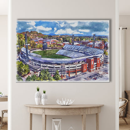 Scott Painting Stadium Watercolor, Albemarle County Virginia Watercolor, Sport Art, Gifts for him, Canvas Print Wall Art