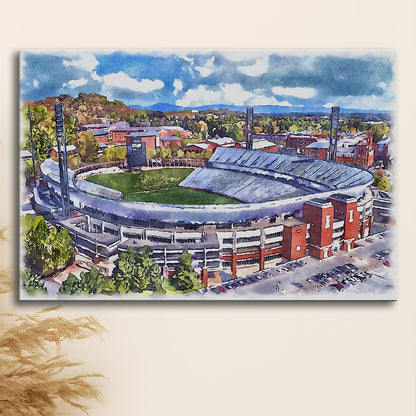 Scott Painting Stadium Watercolor, Albemarle County Virginia Watercolor, Sport Art, Gifts for him, Canvas Print Wall Art