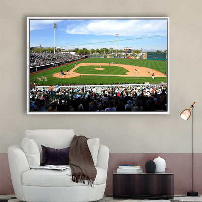 Scottsdale Stadium, Stadium Canvas, Sport Art, Framed Canvas Print Wall Art, Floating Frame