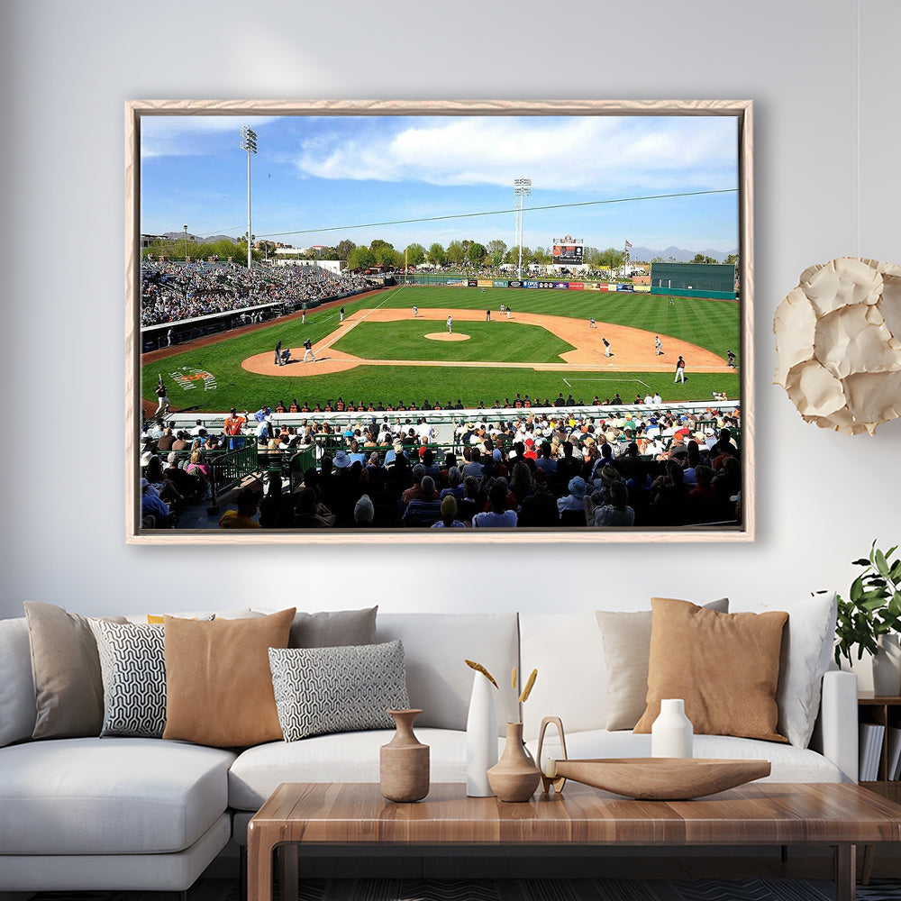 Scottsdale Stadium, Stadium Canvas, Sport Art, Framed Canvas Print Wall Art, Floating Frame