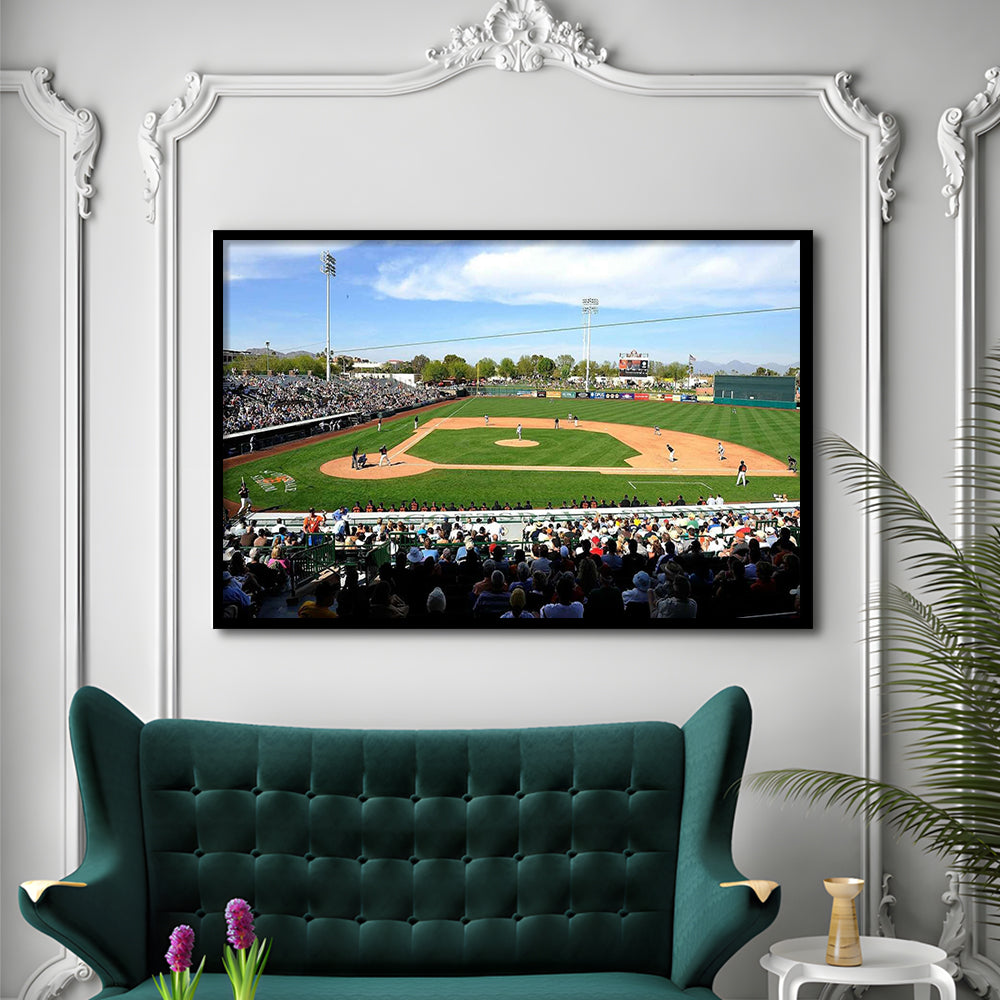 Scottsdale Stadium, Stadium Canvas, Sport Art, Gift for him, Framed Art Print Wall Decor, Picture Framed