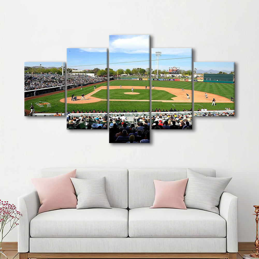 Scottsdale Stadium, Stadium Canvas, Sport Art, Gift for him, 5 Panel, Large Canvas, Canvas Print Wall Art