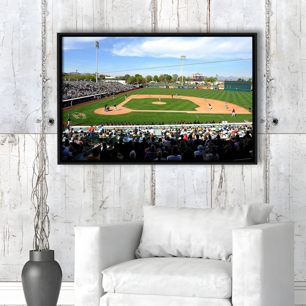 Scottsdale Stadium, Stadium Canvas, Sport Art, Framed Canvas Print Wall Art, Floating Frame