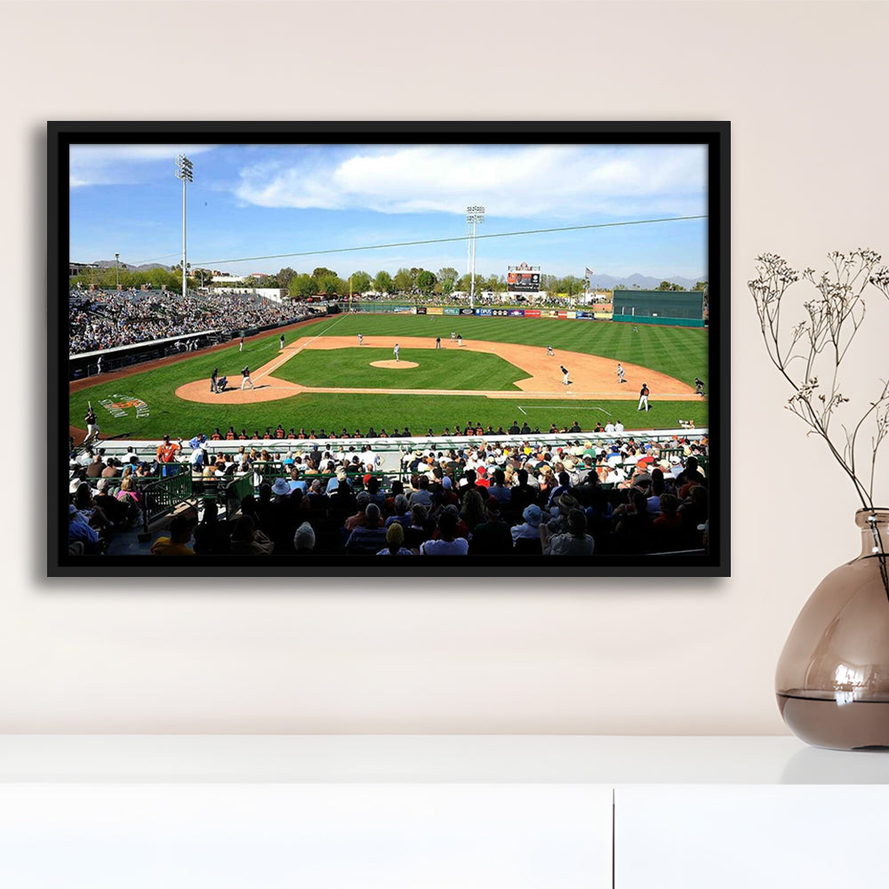 Scottsdale Stadium, Stadium Canvas, Sport Art, Framed Canvas Print Wall Art, Floating Frame