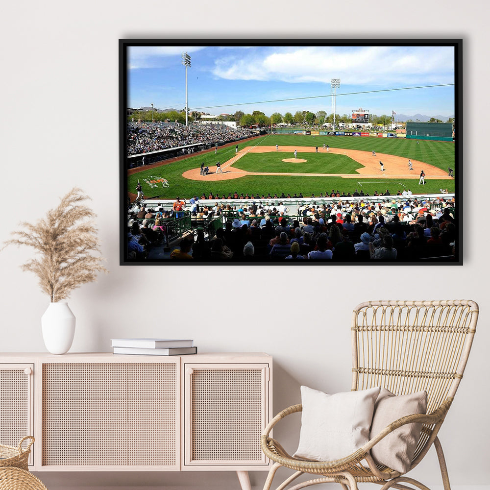 Scottsdale Stadium, Stadium Canvas, Sport Art, Framed Canvas Print Wall Art, Floating Frame