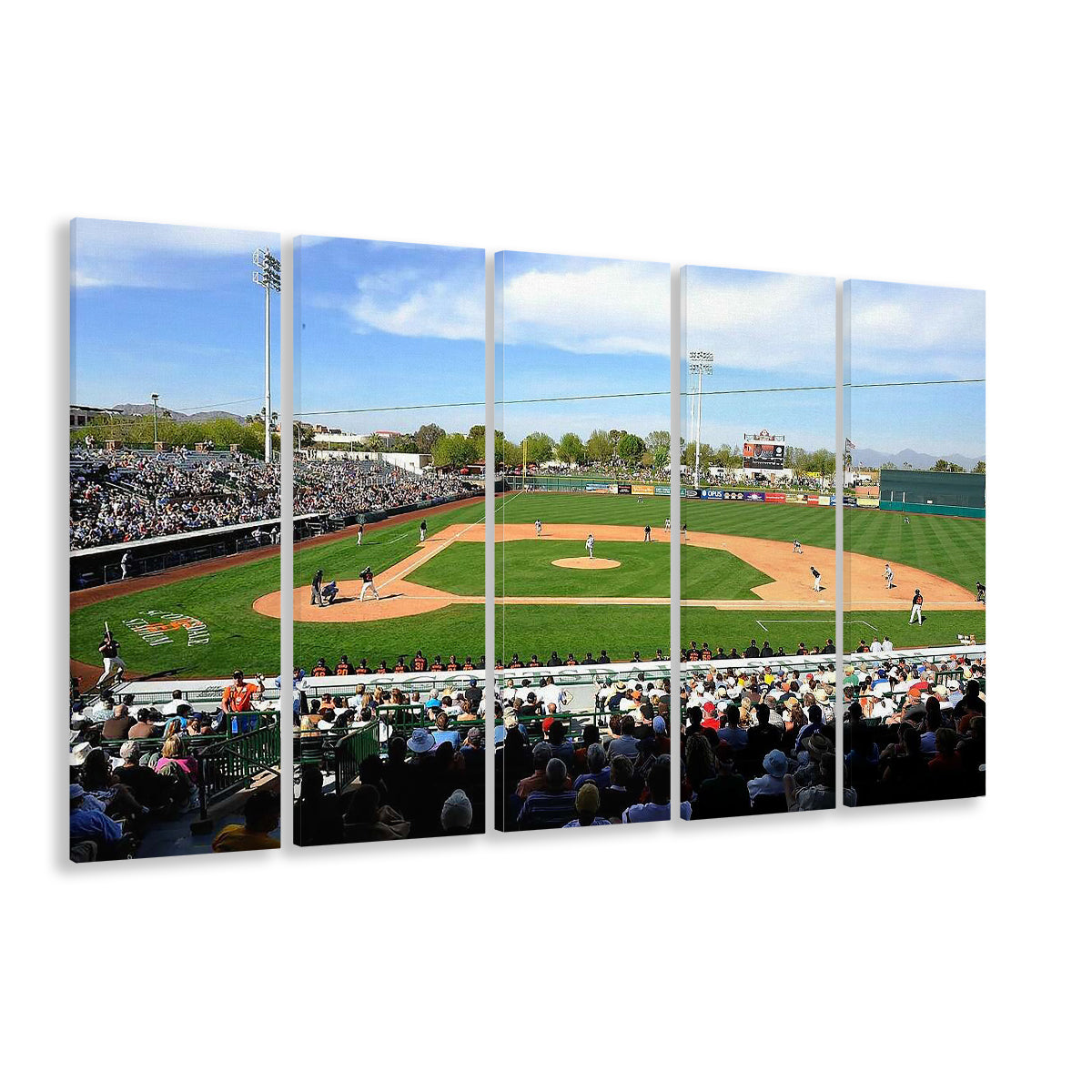 Scottsdale Stadium, Stadium Canvas, Sport Art, 5 Panel B, Extra Large Canvas, Canvas Print Wall Art